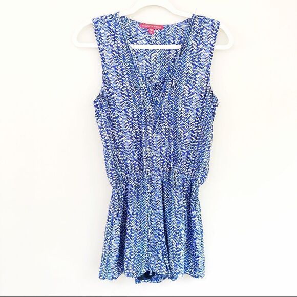 Saks‎ Fifth Avenue Blue and White Patterned Romper - Picture 1 of 6